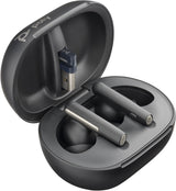 POLY Voyager Free 60+ UC M Carbon Black Earbuds +BT700 USB-A Adapter +Touchscreen Charge Case