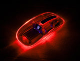 Manhattan Transparent Rechargeable Wireless Mouse, Clear/White, Adjustable 800/1200/1600dpi, With RGB LED light, 2.4Ghz (effective range up to 10m), USB, Optical, Ambidextrous, Four Button with Scroll Wheel, Slim Design, USB-A micro receiver, Lithium Ion