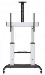 Manhattan Trolley Mount Stand for TV & Monitors, For screens: 60" to 100",VESA compatibility:all between 200x200 to 800x600mm -check the dimensions of the four mounting holes on back of screen to ensure it fits,Max 100kg,Height adjustable 1200 to 1685mm,L