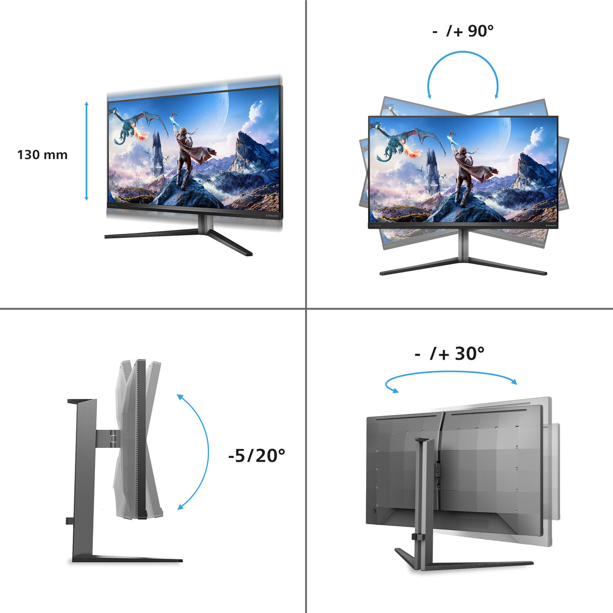 Philips Evnia 32M2N6800M/00 computer monitor 80 cm (31.5") 3840 x 2160 pixels 4K Ultra HD LCD Grey
