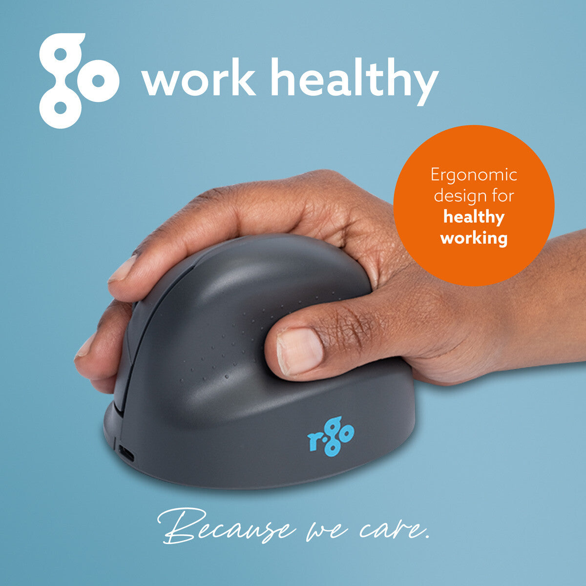 R-Go Tools Vertical mouse R-Go HE Basic, ergonomic mouse, medium (hand size ≥ 185 mm), right-handed, Bluetooth, grey