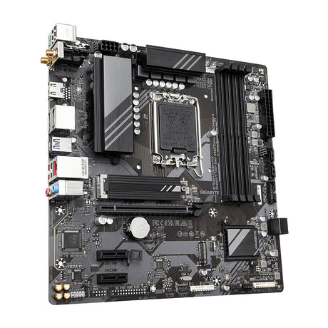 Gigabyte B760M DS3H AX Motherboard - Supports Intel Core 14th Gen CPUs, 6+2+1 Phases Digital VRM, up to 7600MHz DDR5 (OC), 2xPCIe 4.0 M.2, Wi-Fi 6E, 2.5GbE LAN, USB 3.2 Gen 2