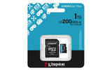 Kingston Technology 1TB microSDXC Canvas Go Plus Gen4 200MB/s A2 U3 V30 Card + Adapter