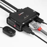 Lindy 2 Port HDMI 4K30, USB 2.0 and Audio Cable KVM Switch