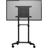 StarTech.com Mobile TV Cart - Portable Rolling TV Stand for 37-70" VESA Display (154lb/70kg) - TV Stand w/Shelf & Storage Compartment - Rotate/Tilt Display - Universal TV Mount on Wheels