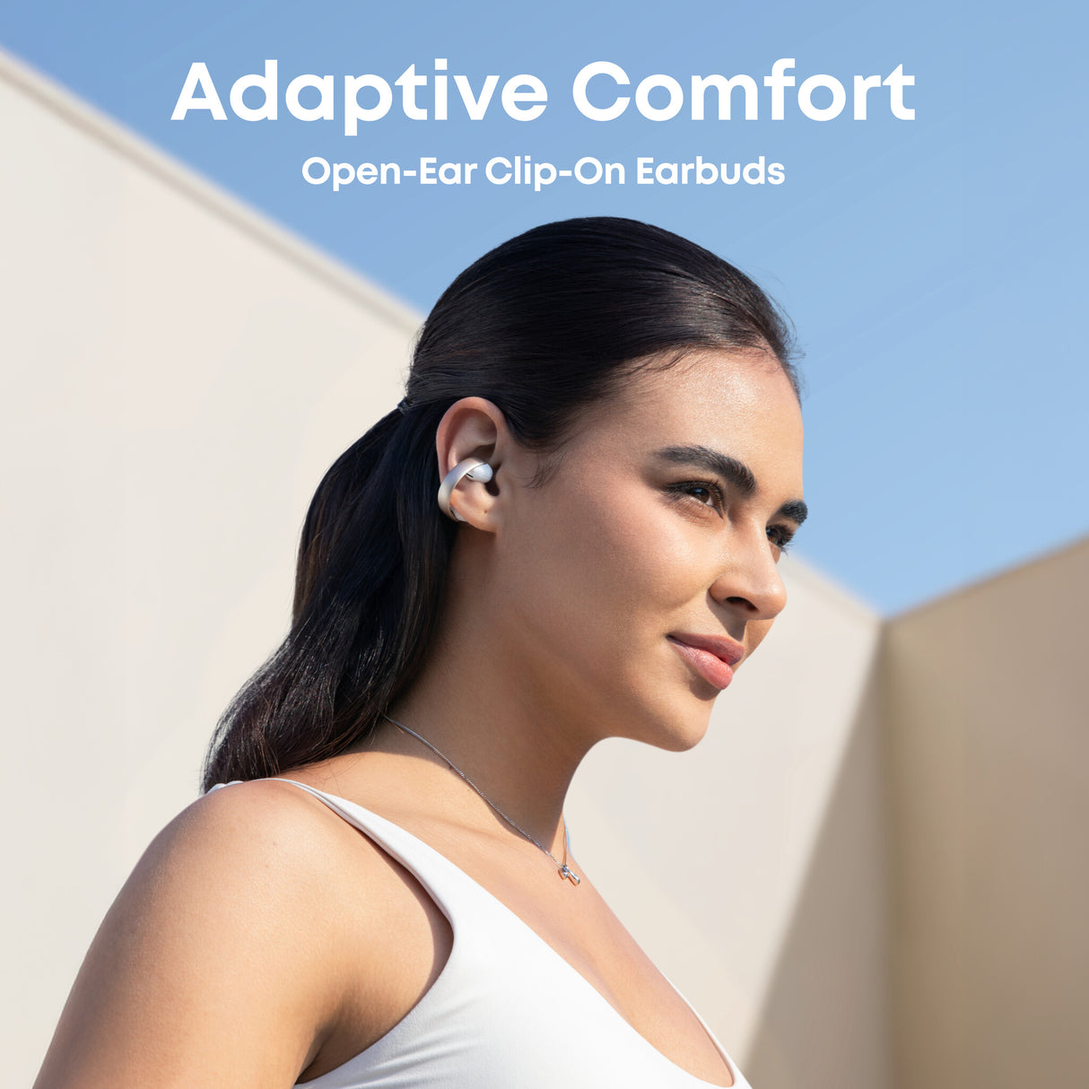 Soundcore Aeroclip Headset True Wireless Stereo (TWS) Open-ear Calls/Music/Sport/Everyday Bluetooth Champagne, White