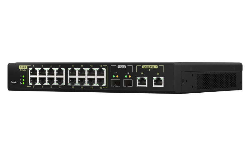 QNAP QSW-M2116P-2T2S network switch Managed L2 2.5G Ethernet Power over Ethernet (PoE) Black