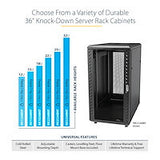StarTech.com 4-Post 15U Server Rack Cabinet, Lockable 19" Data Rack Cabinet for Computer / AV / IT Equipment, Office / Home Network Rack with Casters & Adjustable Mounting Rails