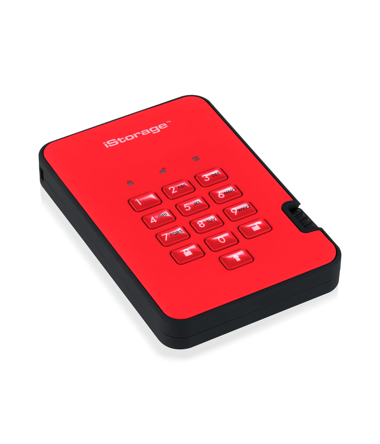 iStorage diskAshur2 256-bit 2TB USB 3.2 secure encrypted hard drive - Red IS-DA2-256-2000-R