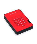 iStorage diskAshur2 256-bit 2TB USB 3.2 secure encrypted hard drive - Red IS-DA2-256-2000-R