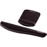 Fellowes Mouse Mat Wrist Support - PlushTouch Mouse Pad with Non Slip Rubber Base & Antibacterial Protection - Ergonomic Mouse Mat for Computer, Laptop, Home Office Use - Black