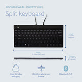 R-Go Tools Ergonomic keyboard R-Go Split Break with break software, ergonomic split keyboard, QWERTY (UK), Bluetooth, black