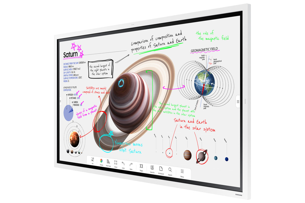 Samsung WM65B interactive whiteboard 165.1 cm (65") 3840 x 2160 pixels Touchscreen Grey, White