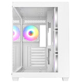 CRONUS Pallas Case, Gaming, White, Mid Tower, 1 x USB 3.0 / 2 x USB 2.0, Tempered Glass Front & Side Window Panels, RGB LED Fans, ATX, Micro ATX, Mini-ITX, Stealth Motherboard Compatible