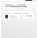 GameMax GP-500 500W 80 Plus Bronze Certified Power Supply Unit with Ultra Silent 140mm White Fan, High Efficiency, and Reliable Performance for Gaming and Office PCs