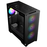 CRONUS Phanes Gaming PC Case, Mid Tower with Tempered Glass, ARGB Lighting, Enhanced Connectivity, and Superior Airflow, ATX, Micro ATX, Mini-ITX, and E-ATX