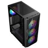 CRONUS Oceanus Case, Gaming, Black, Mid Tower, 1 x USB 3.0 / 2 x USB 2.0, Tempered Glass Front & Side Window Panels, Addressable RGB LED Fans, ATX, Micro ATX, Mini-ITX