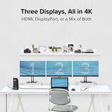 Plugable UD-ULTC4K Triple Monitor 4K 96W USB-C PD DisplayLink Certified Docking Station