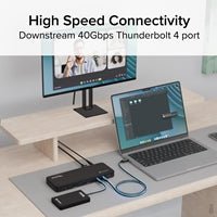 Plugable TBT4-UD5 ThunderBolt 4 Dual Monitor (2x 4K or 1x 8K) 96W USB-C PD Docking Station