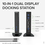 Plugable UD-6950Z Universal Dual Monitor 4K USB-A/USB-C DisplayLink Certified Docking Station