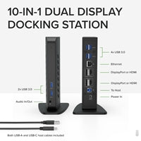 Plugable UD-6950Z Universal Dual Monitor 4K USB-A/USB-C DisplayLink Certified Docking Station