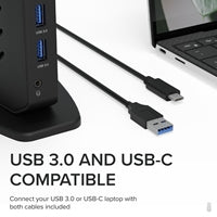 Plugable UD-3900Z USB-A/USB-C Dual Monitor Universal DisplayLink Certified Docking Station