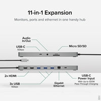 Plugable USBC-11IN1E 11 in 1 Portable USB-C Ethernet Docking Station