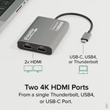 Plugable USBC-6950M Portable USB-C to Dual 4K DisplayLink Certified HDMI Adapter