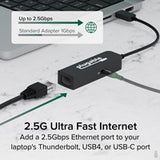 Plugable USBC-E2500PD USB-C to 2.5GbE Gigabit Ethernet Adapter with USB-C PD Charging
