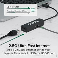 Plugable USBC-E2500PD USB-C to 2.5GbE Gigabit Ethernet Adapter with USB-C PD Charging