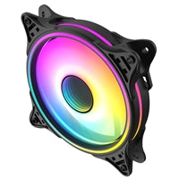 CiT Tornado FNB 120mm RGB LED Fan - High Airflow, Quiet Operation, 4-Pin PWM, Black