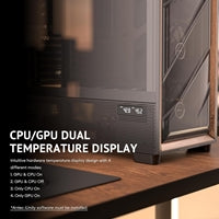 Antec Flux PRO Full Tower PC Case with Tempered Glass, Black/Wood, 6 Pre-Installed Fans, USB Type-C, E-ATX/ATX/mATX/mITX Compatibility