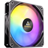 Antec P12R ARGB Reverse PWM 120mm Fan - 4-Pin, Black, High-Airflow Cooling, 9-Blade Design with Anti-Vibration Pads