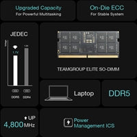 Team Elite TED516G5600C46A-S01 16GB (1 x 16GB) DDR5 5600MHz SODIMM System Memory