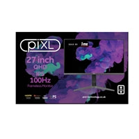 piXL CM27G7 27 Inch 100Hz QHD IPS Gaming Monitor with AMD FreeSync & Nvidia G-Sync, 1ms Response Time, DisplayPort, HDMI, USB-A, VESA Mount, RGB Lighting, VESA Mount & Height Adjust