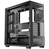 Antec Flux SE Full Tower PC Case with Solid Side Panel, Black/Wood, 5x Pre-Installed Fans, USB Type-C, E-ATX/ATX/mATX/mITX Compatibility