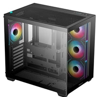 DeepCool CG530 4F Mid-Tower Case with Tempered Glass Panels, 4 Pre-Installed ARGB Fans, and Optimal Airflow Support, Black