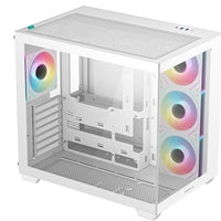 DeepCool CG530 4F Mid-Tower Case with Tempered Glass Panels, 4 Pre-Installed ARGB Fans, and Optimal Airflow Support, White