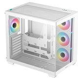 DeepCool CG530 4F Mid-Tower Case with Tempered Glass Panels, 4 Pre-Installed ARGB Fans, and Optimal Airflow Support, White