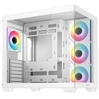 DeepCool CG530 4F Mid-Tower Case with Tempered Glass Panels, 4 Pre-Installed ARGB Fans, and Optimal Airflow Support, White