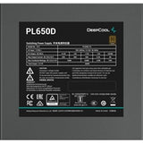 DeepCool PL650D 650W 80 Plus Bronze Power Supply with 120mm Hydro-Bearing Fan, ATX3.1 & PCIe 5.0 Support, Non-Modular Design PSU