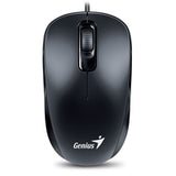 Genius DX-110 Wired USB-Type C Plug and Play Mouse, 1000 DPI Optical Tracking, 3 Button with Scroll Wheel, Ambidextrous Design with 1.5m Cable, Black