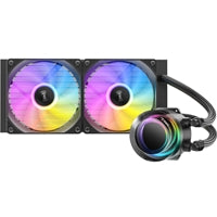 Antec Vortex Lum 240 ARGB CPU Liquid Cooler - Intel & AMD Compatible, 2 x 120mm ARGB Fans, Suspended Spiral Pump Head, Enhanced Cooling Performance