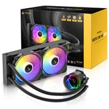 Antec Vortex Lum 240 ARGB CPU Liquid Cooler - Intel & AMD Compatible, 2 x 120mm ARGB Fans, Suspended Spiral Pump Head, Enhanced Cooling Performance