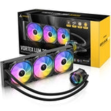 Antec Vortex Lum 360 ARGB CPU Liquid Cooler - Intel & AMD Compatible, 3 x 120mm ARGB Fans, Suspended Spiral Pump Head, Enhanced Cooling Performance