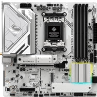 ASRock B850M Steel Legend WiFi AMD AM5 Socket Motherboard, Micro-ATX, 4x DDR5 Slots, 3x M.2 Sockets, 2x USB-C Port, Fitted I/O Shield, 2.5GbE LAN, Wi-Fi 7, 1x DisplayPort / 1x HDMI Port
