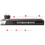 DrayTek VSP1281X-K VigorSwitch P1281x 24 Port Gigabit POE Smart Managed Switch with 4x 10GbE SFP Ports