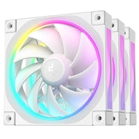 DeepCool FL12 120mm PWM 3 Pack White Fan - High Performance, Low Noise, Fluid Dynamic Bearing, 36 ARGB LEDs, 500-2150 RPM, 55 CFM Airflow, 4-Pin PWM Control