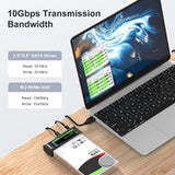 Maiwo USB Type-C, Dual Bay HDD/NVMe M2 SSD 10Gbps Clone Converter For 2.5" and 3.5" SATA, Clone SATA to NVMe Instantly 