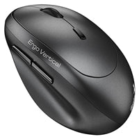 Genius Ergo 8350S Wireless Ergonomic Vertical Mouse, Blutooth & 2.4 GHz, Adjustable DPI levels up to 2400 DPI, 5 Button with Scroll Wheel, Dark Grey